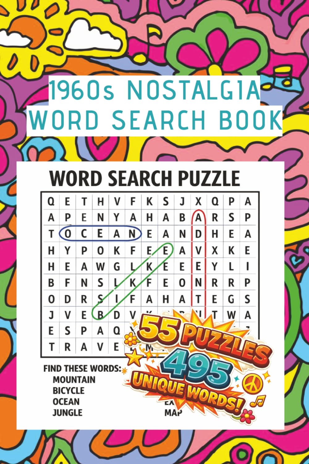 1960s Nostalgia Word Search Book