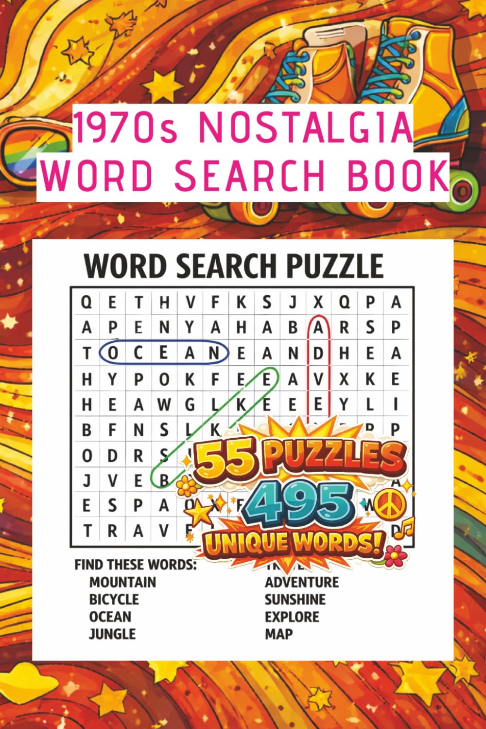 1970s Nostalgia Word Search Book