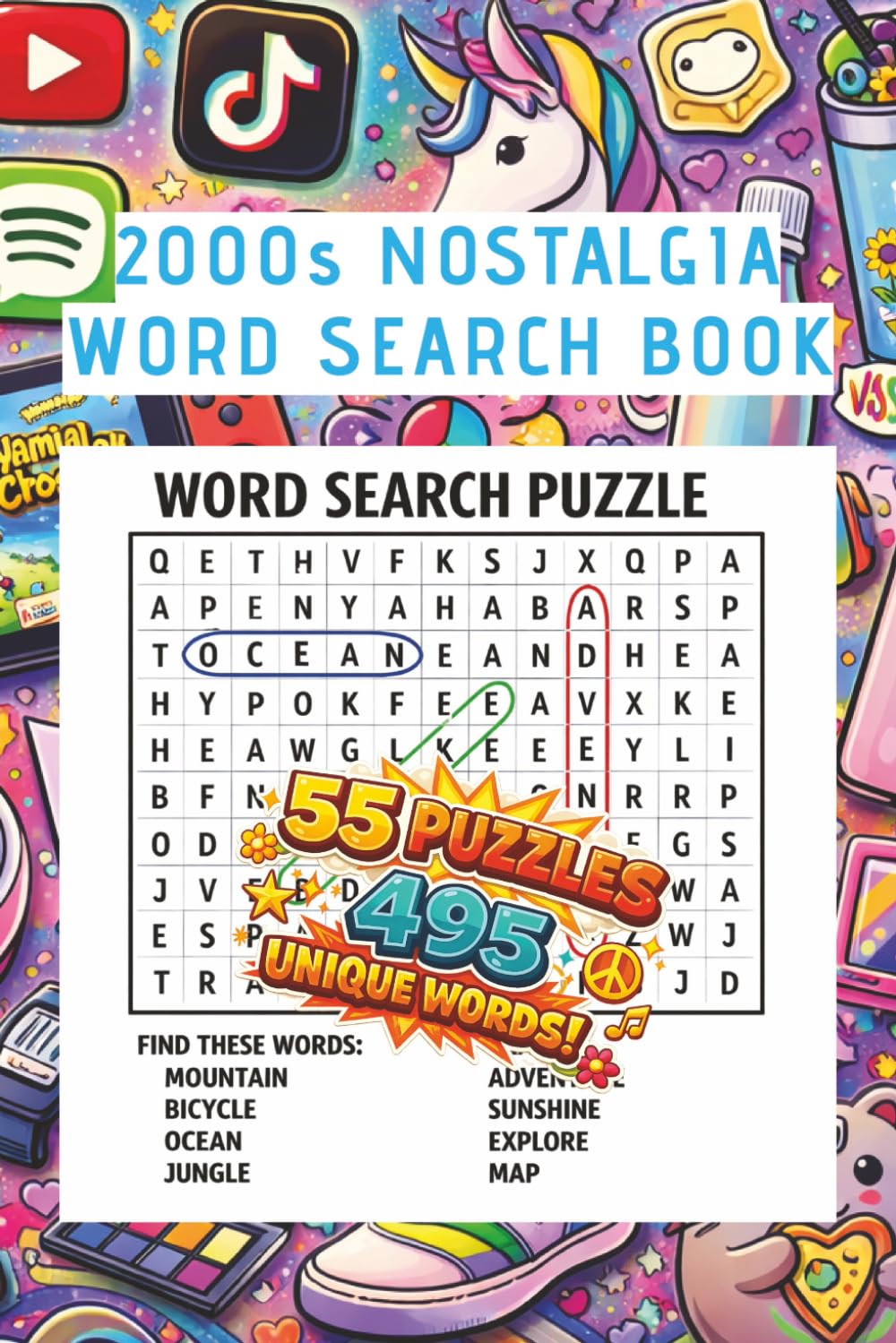 2000s Nostalgia Word Search Book